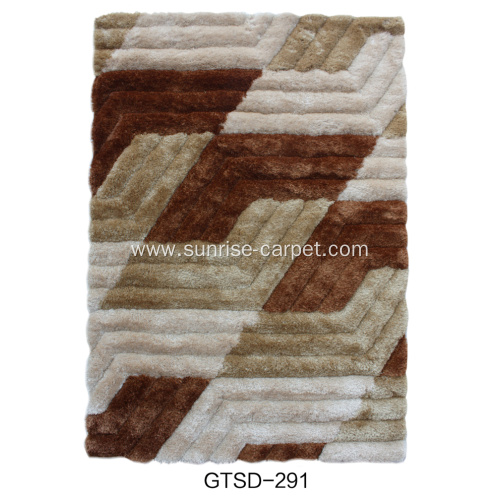 Elastic & Silk Shaggy 3D Design Rug